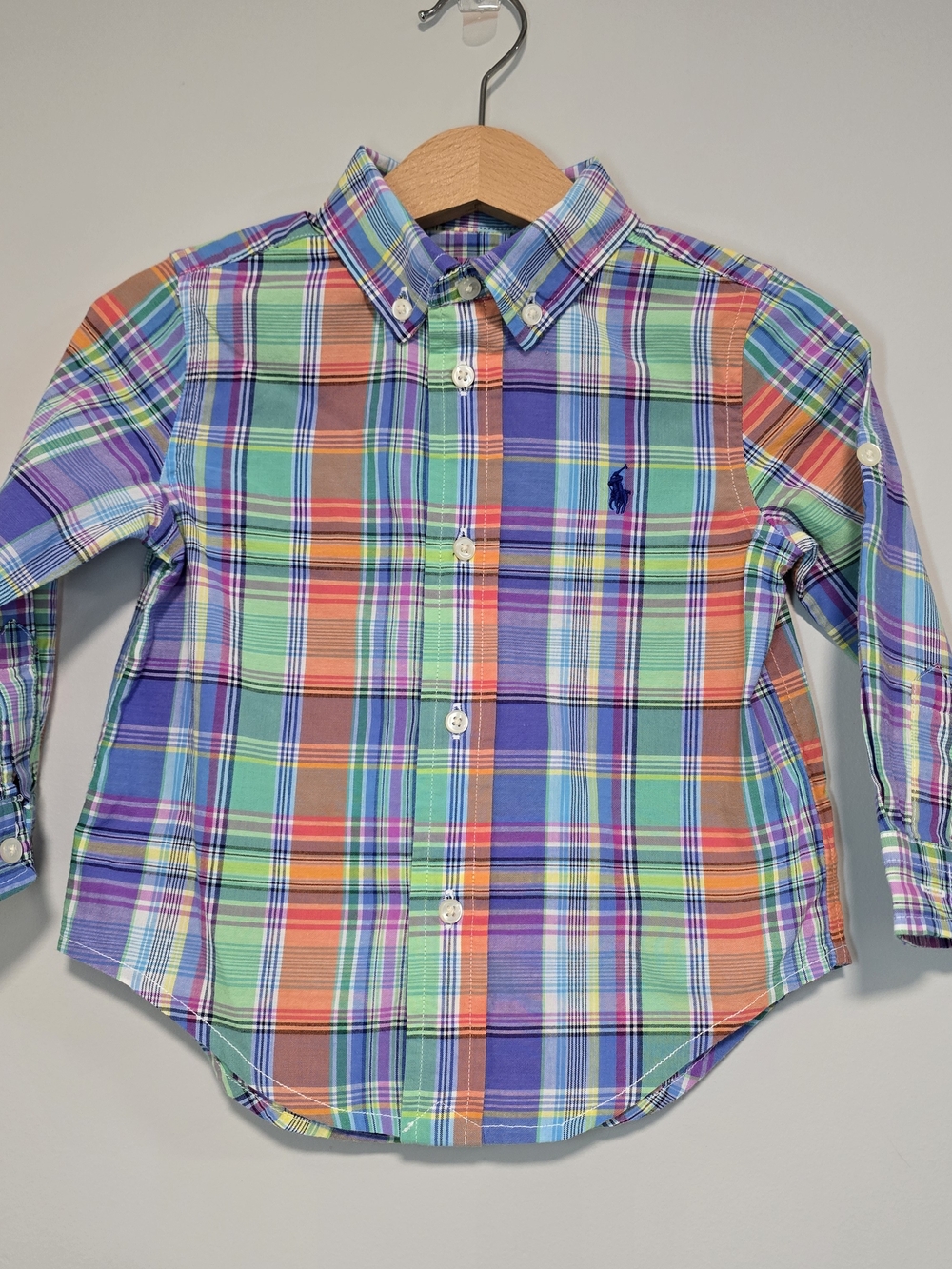 Ralph Lauren Boys' Multicolor Plaid Button-Down Shirt Cotton